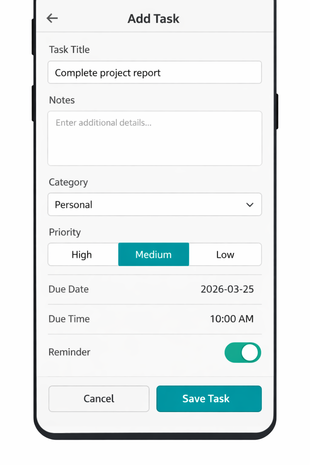 Add Task Form